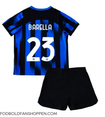 Inter Milan Nicolo Barella #23 Hjemmebanetrøje Børn 2023-24 Kortærmet (+ Korte bukser)